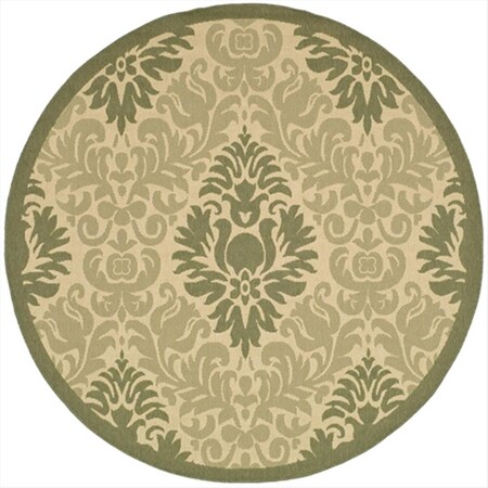 Safavieh 6 Ft. - 7 In. X 6 Ft. - 7 In. Round- Indoor - Outdoor Courtyard Natural Olive Machine Made Rug CY2714-1E01-7R